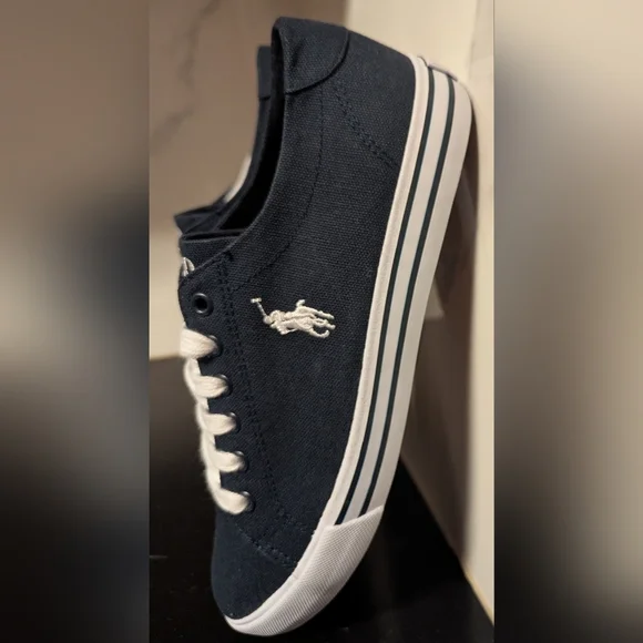 Polo Ralph Lauren Slater Canvas Low-Top Sneakers Junior Size 6.5 NWOT MSRP$69.95 - Picture 2 of 7